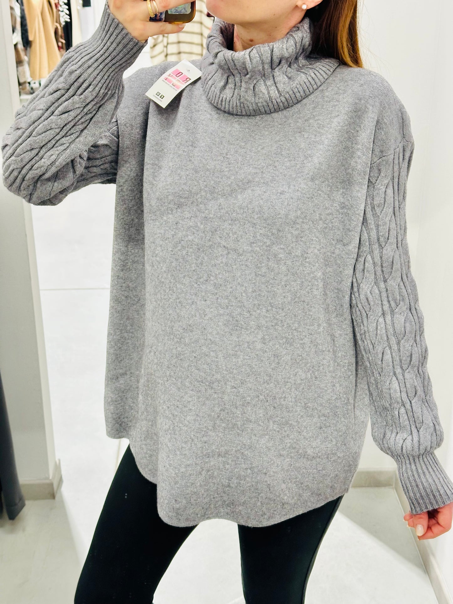 MAGLIONE COLLO/MANICHE LAVORATE CURVY