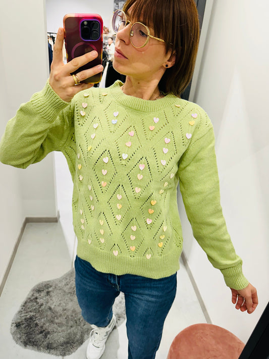 MAGLIONE ROMBI CUORI