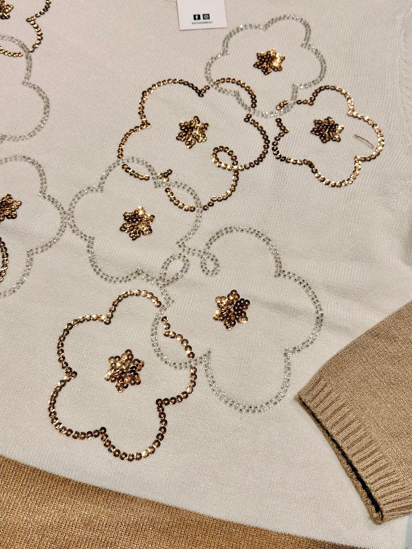 MAGLIONCINO FIORI PAILLETTES