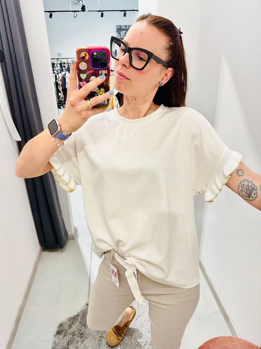 T-SHIRT OVER VOLANT LAMINATO