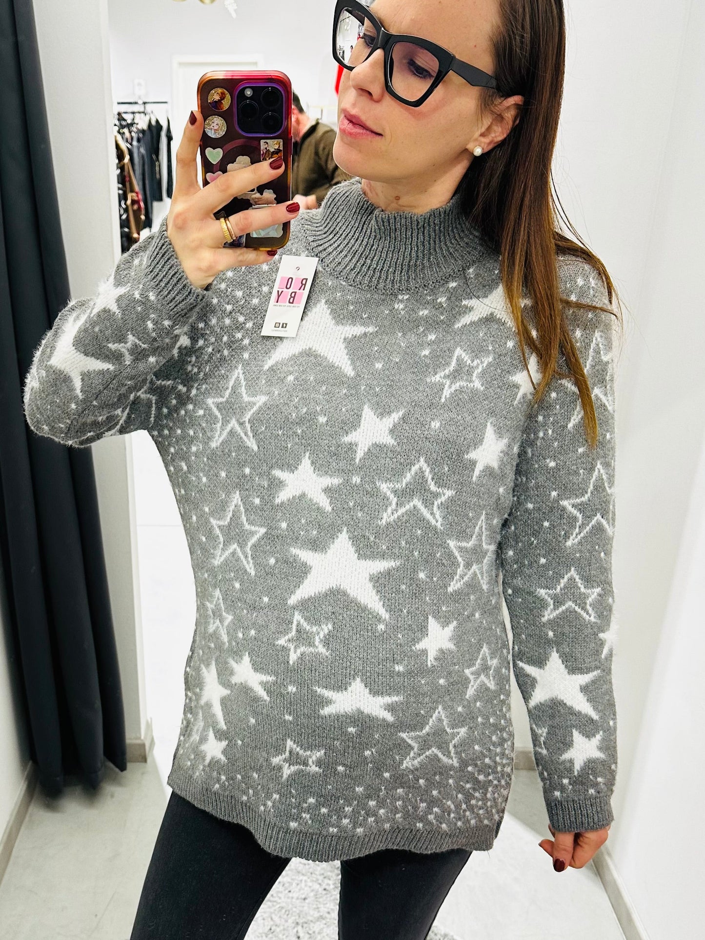 MAGLIONE LUPETTO STELLE CURVY