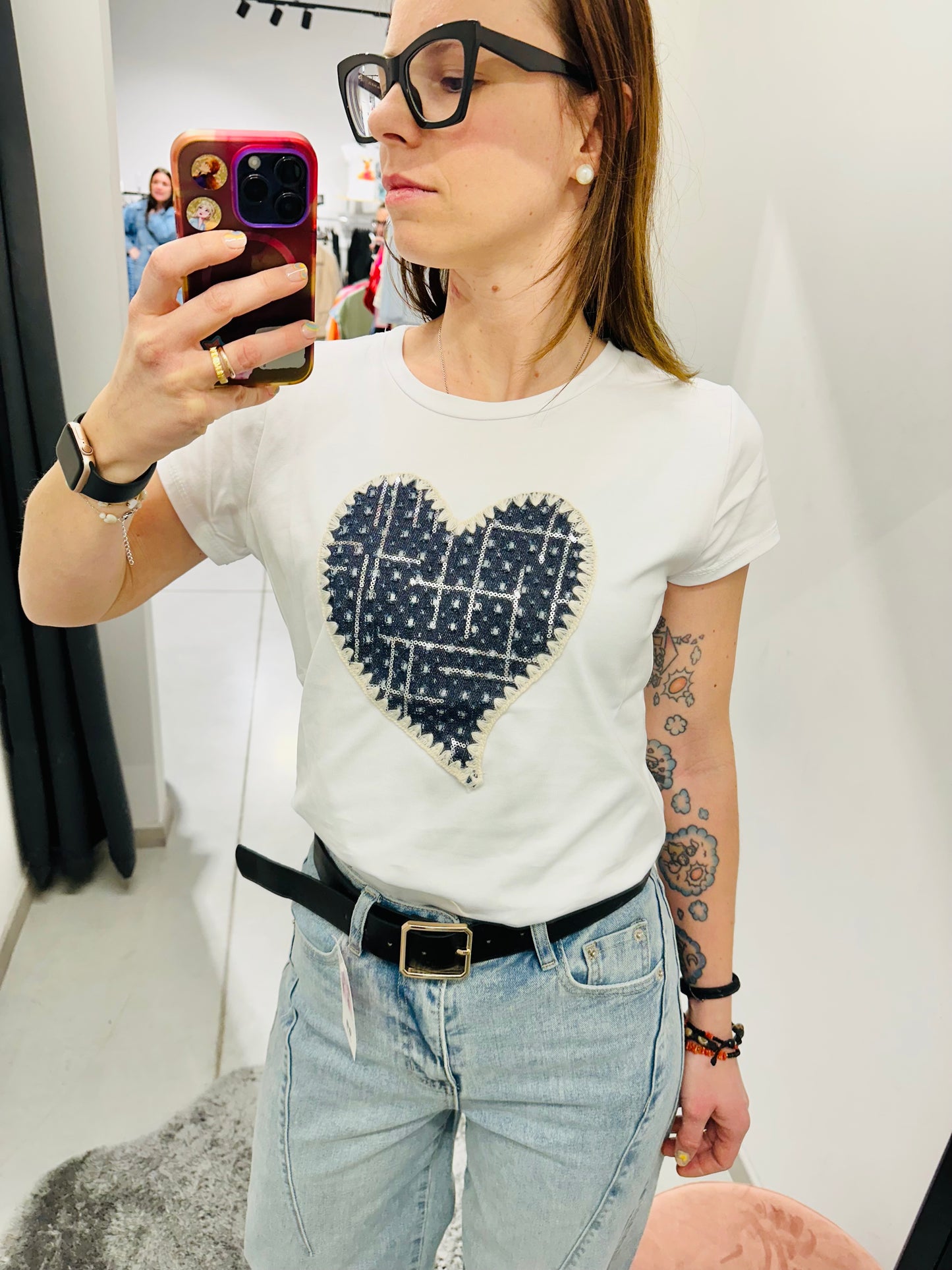T- SHIRT ELLY CUORE PAILLETTES