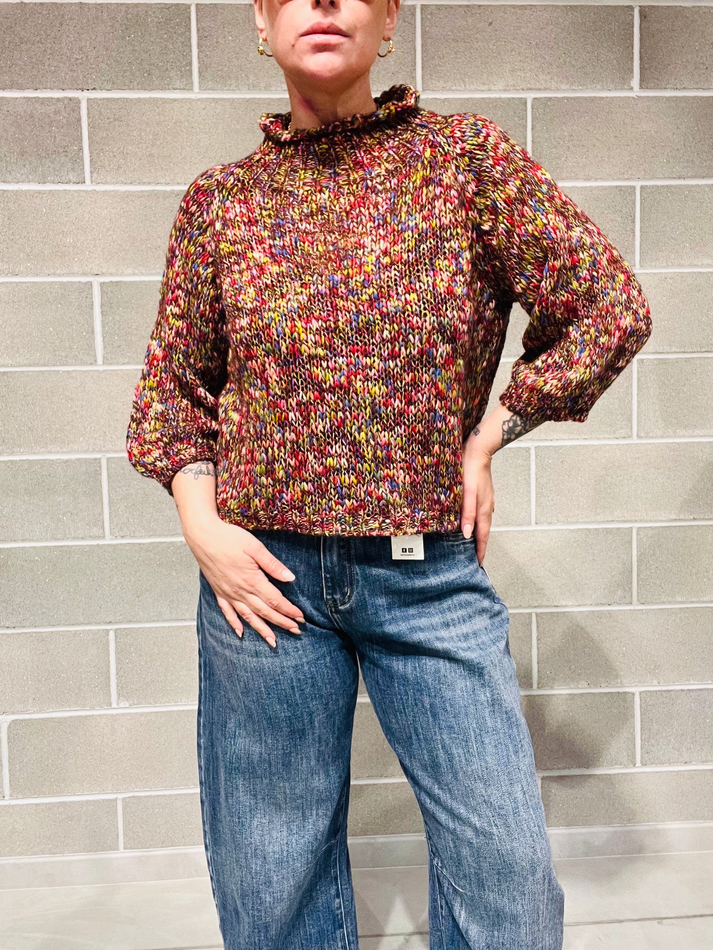 MAGLIONE TRAFORATO MISTO LANA