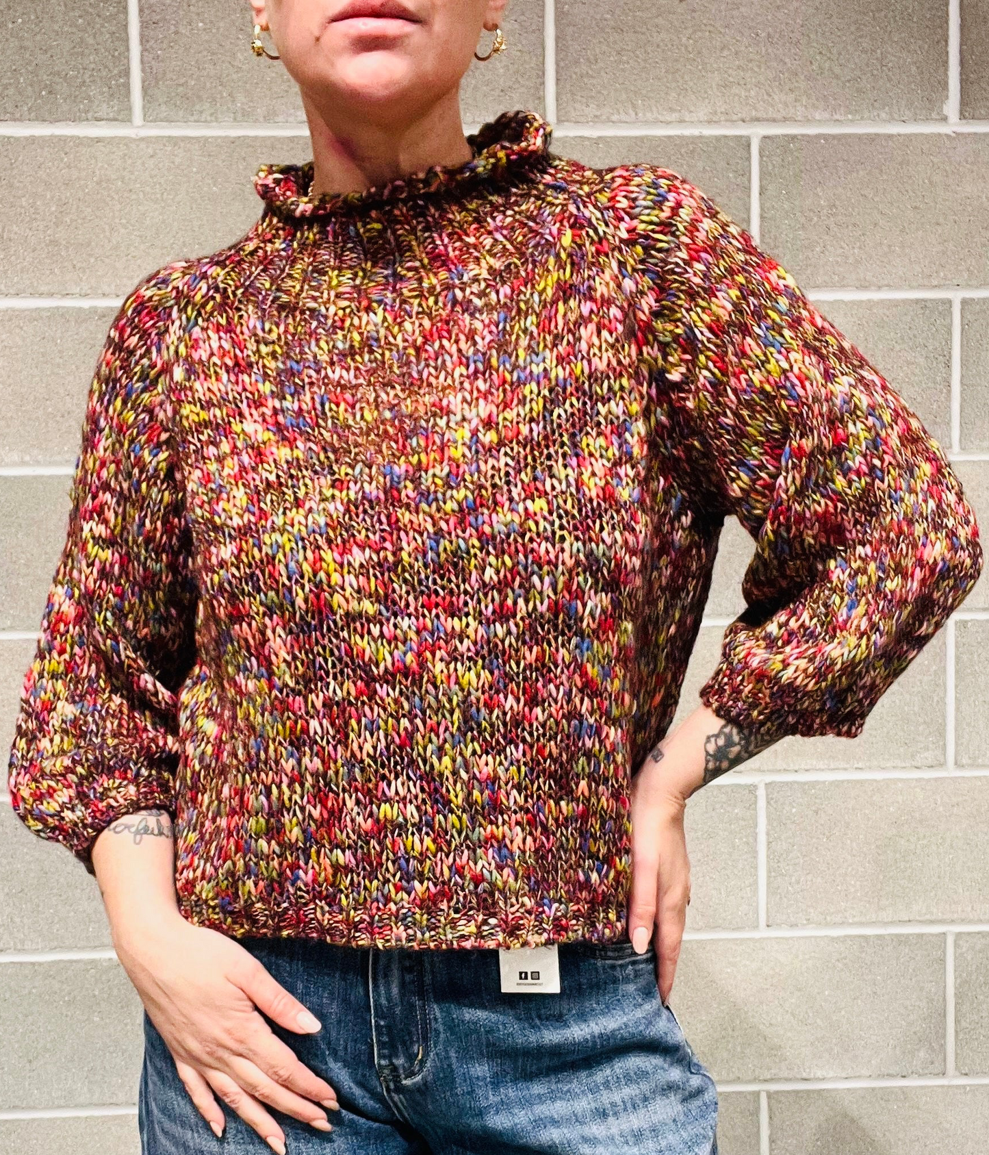 MAGLIONE TRAFORATO MISTO LANA