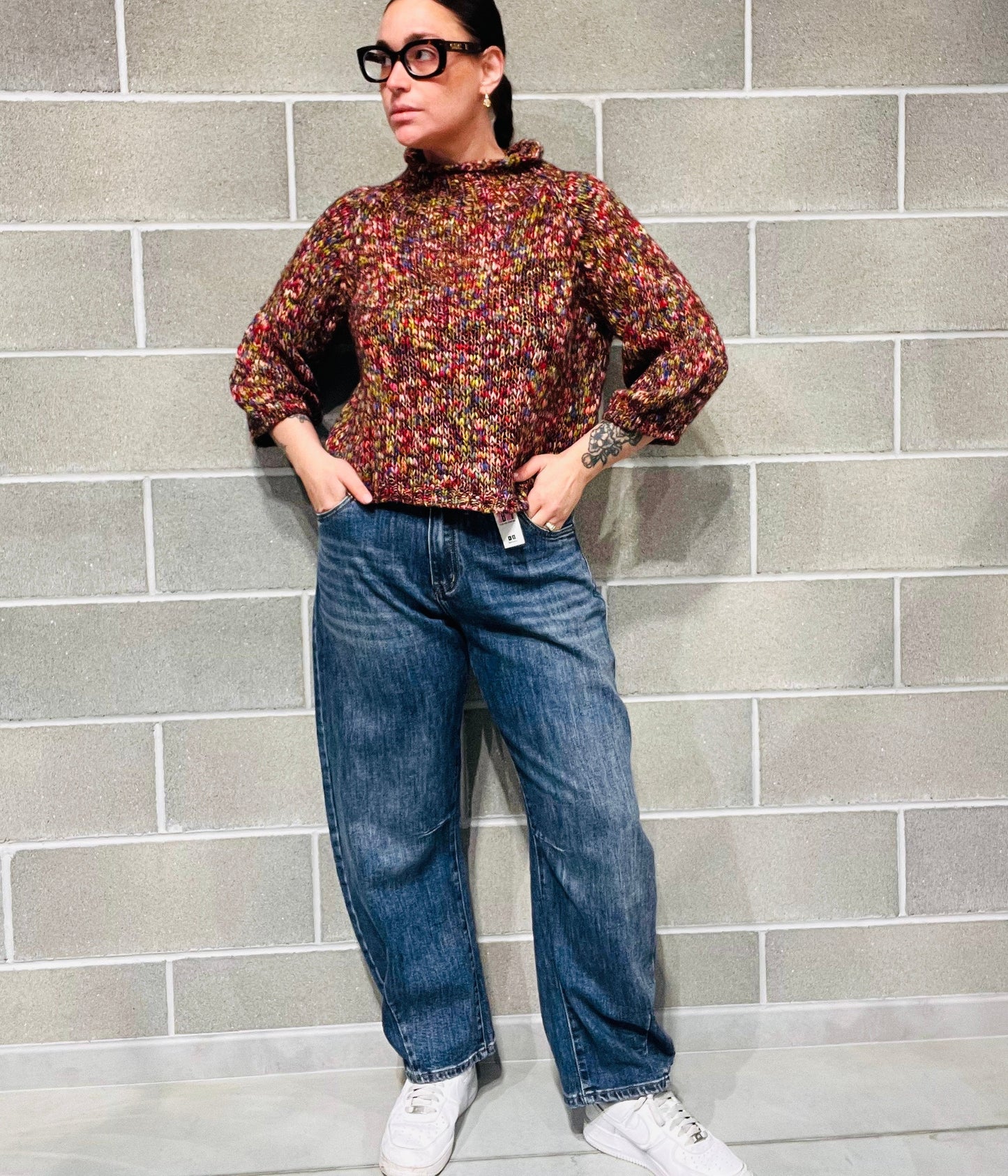 MAGLIONE TRAFORATO MISTO LANA