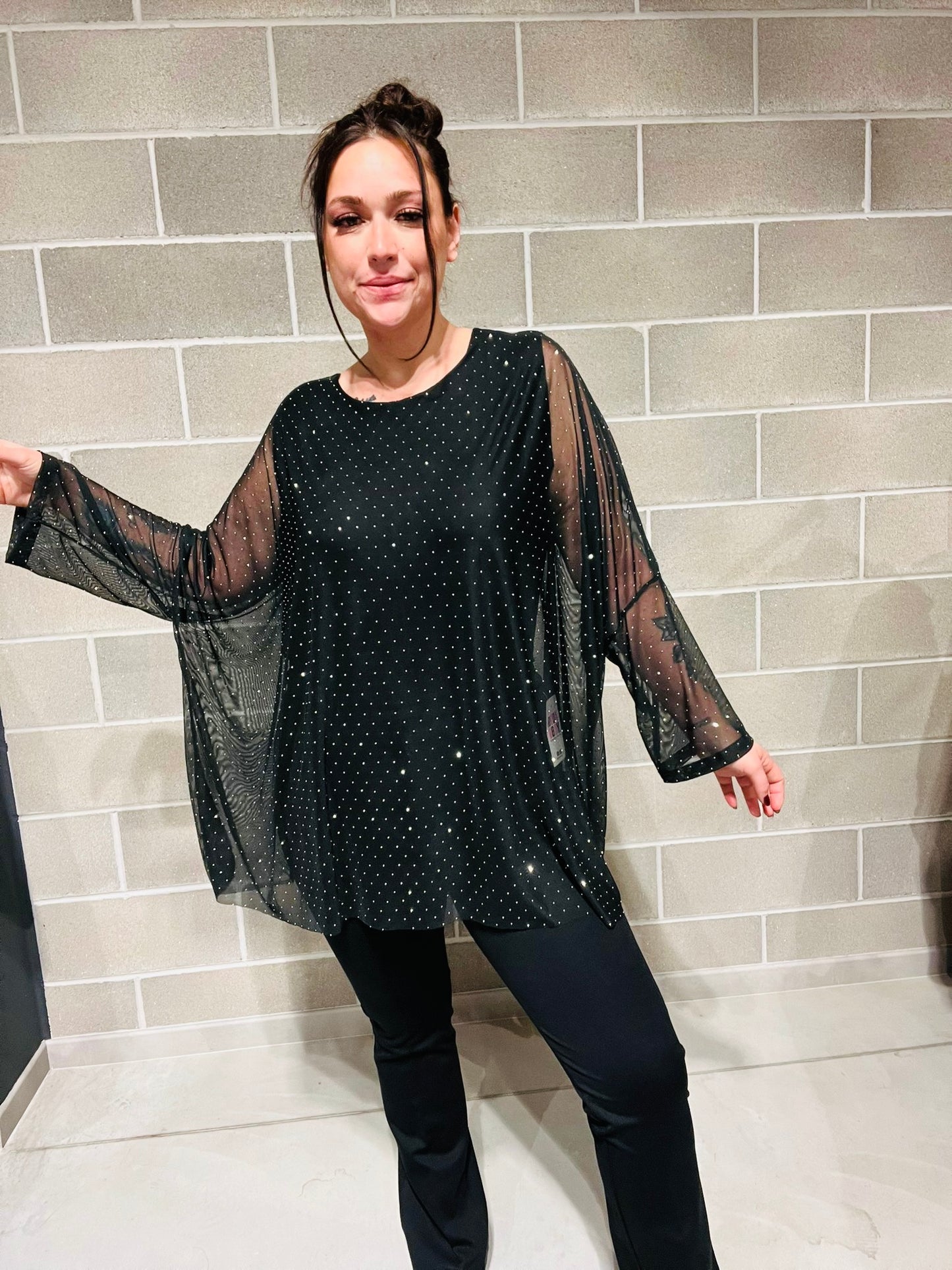 BLUSA OVETLR BRILLANTINI CURVY