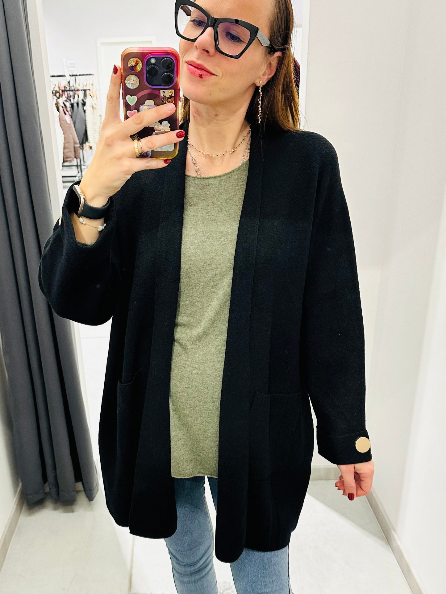 CARDIGAN BOTTONE GIOIELLO CURVY