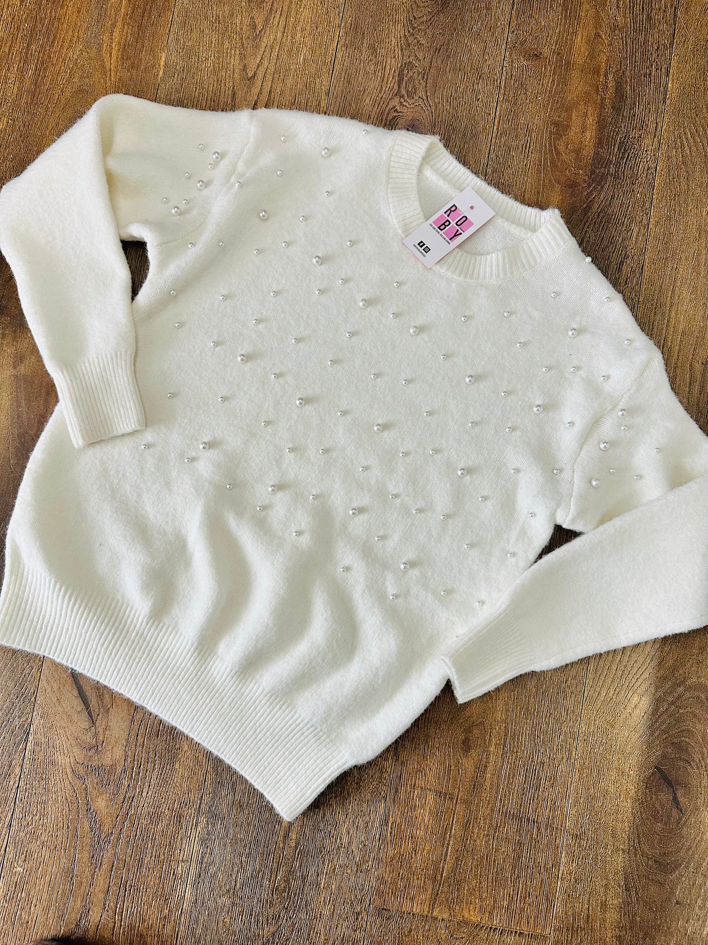 MAGLIONE PERLE MISTO LANA