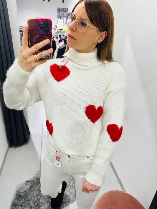 MAGLIONE CUORE MISTO LANA