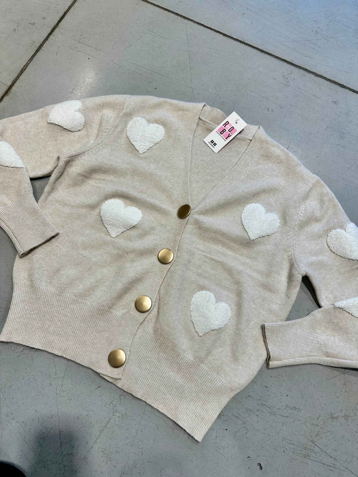 CARDIGAN CUORI RILIEVO