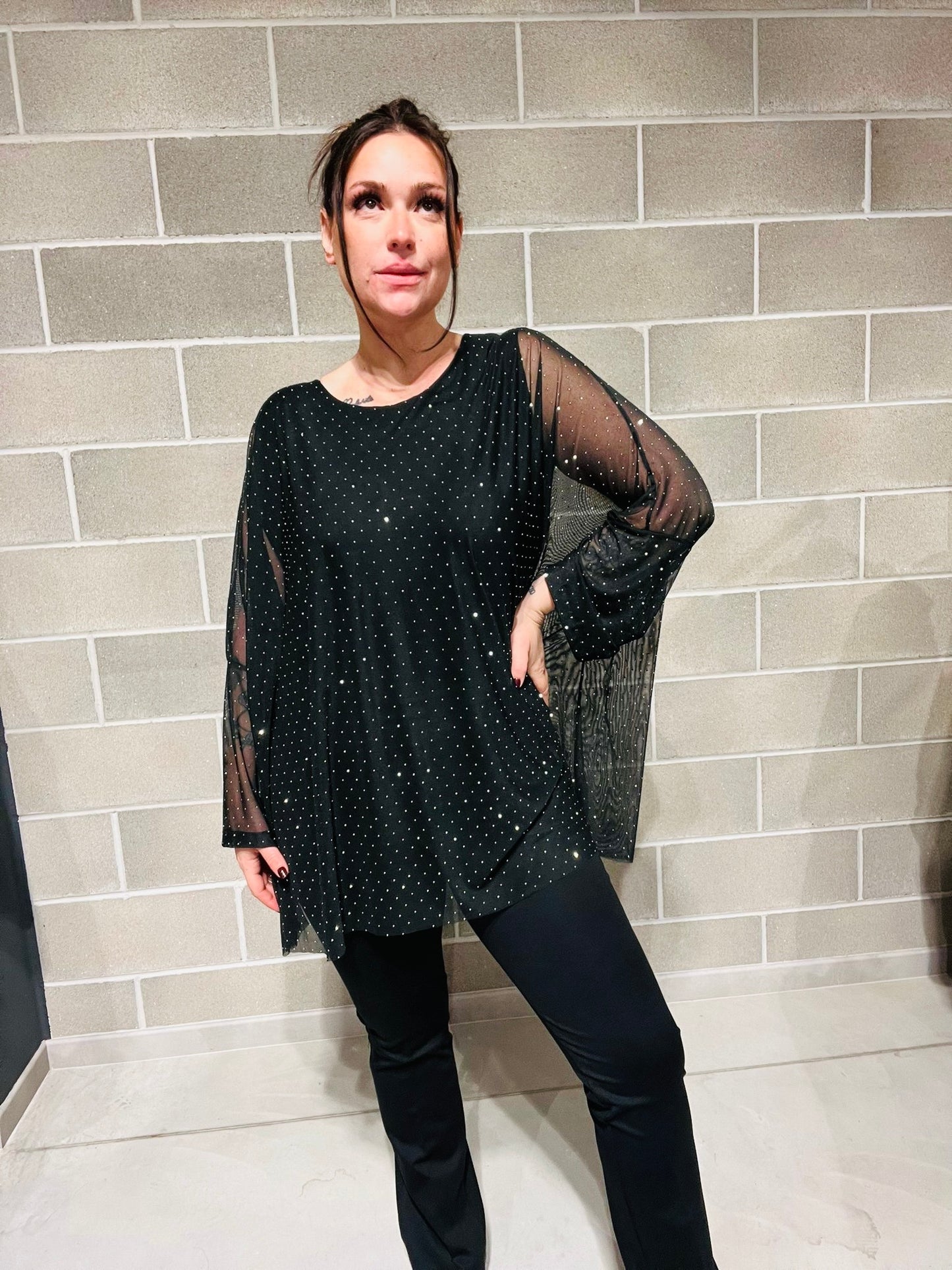 BLUSA OVETLR BRILLANTINI CURVY