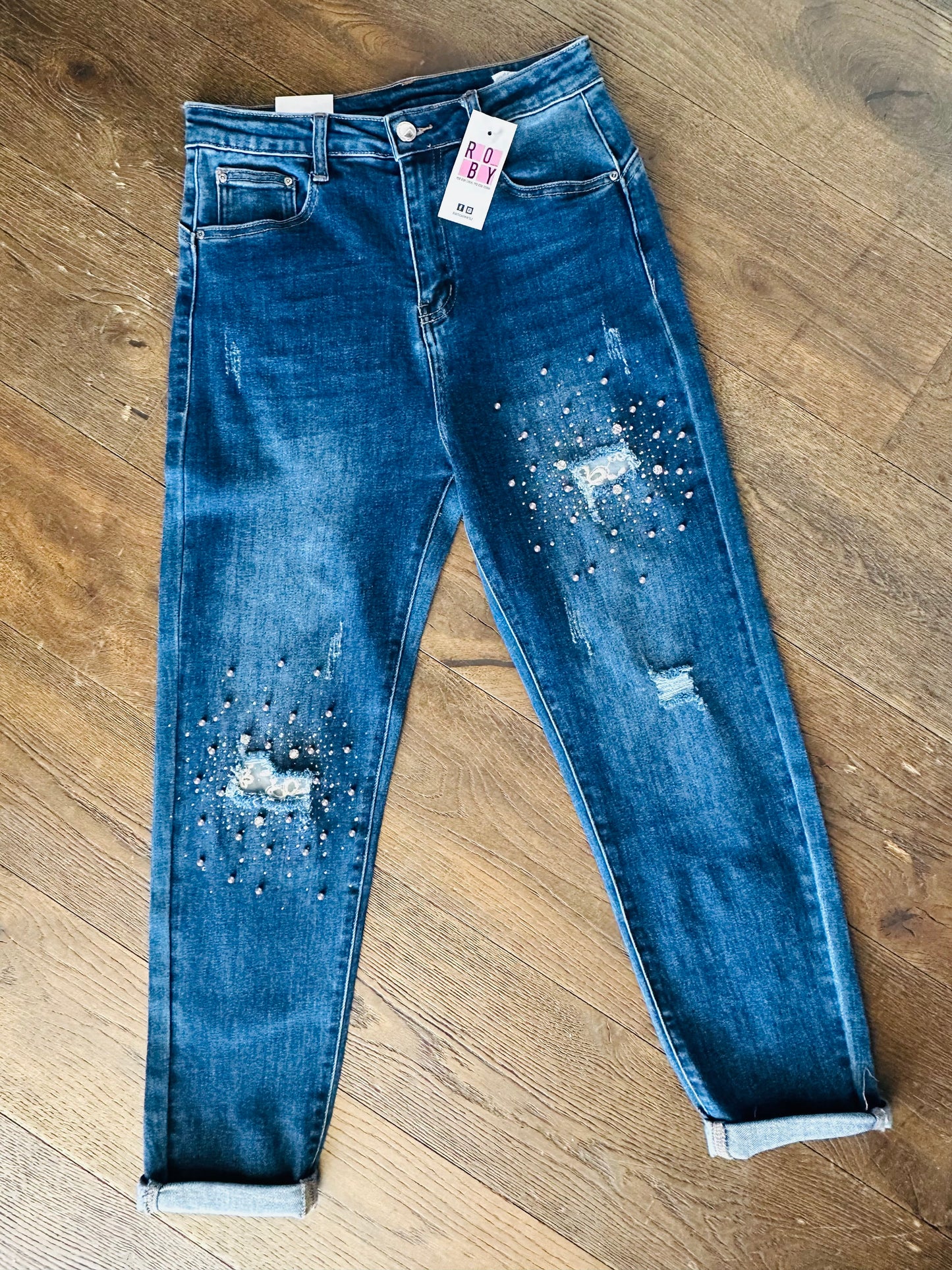 JEANS PERLINE CON ROTTURE MISSGOOD
