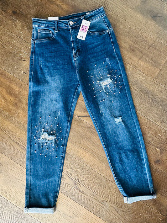 JEANS PERLINE CON ROTTURE MISSGOOD