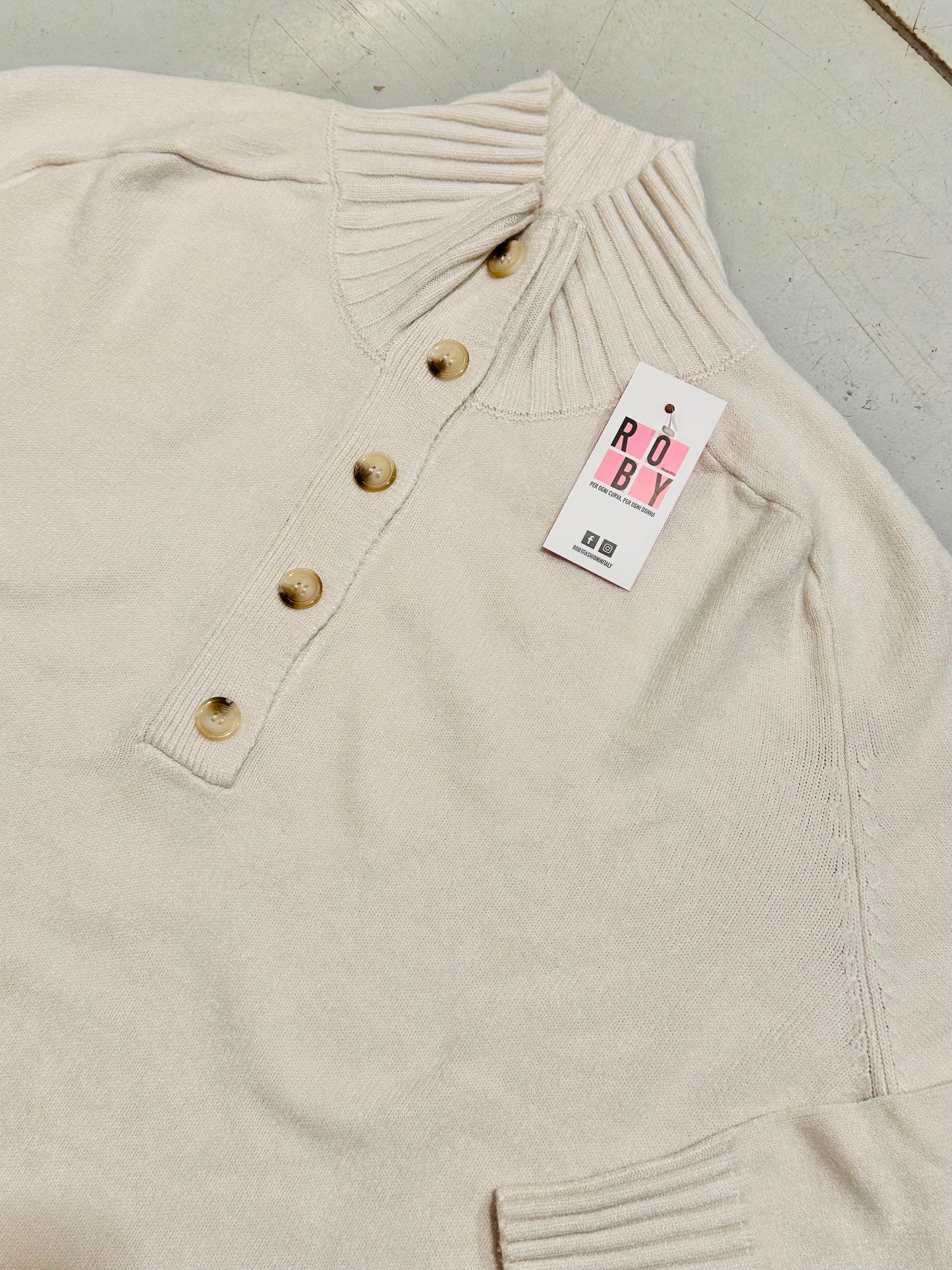 MAGLIONE LUPETTO BOTTONI CURVY