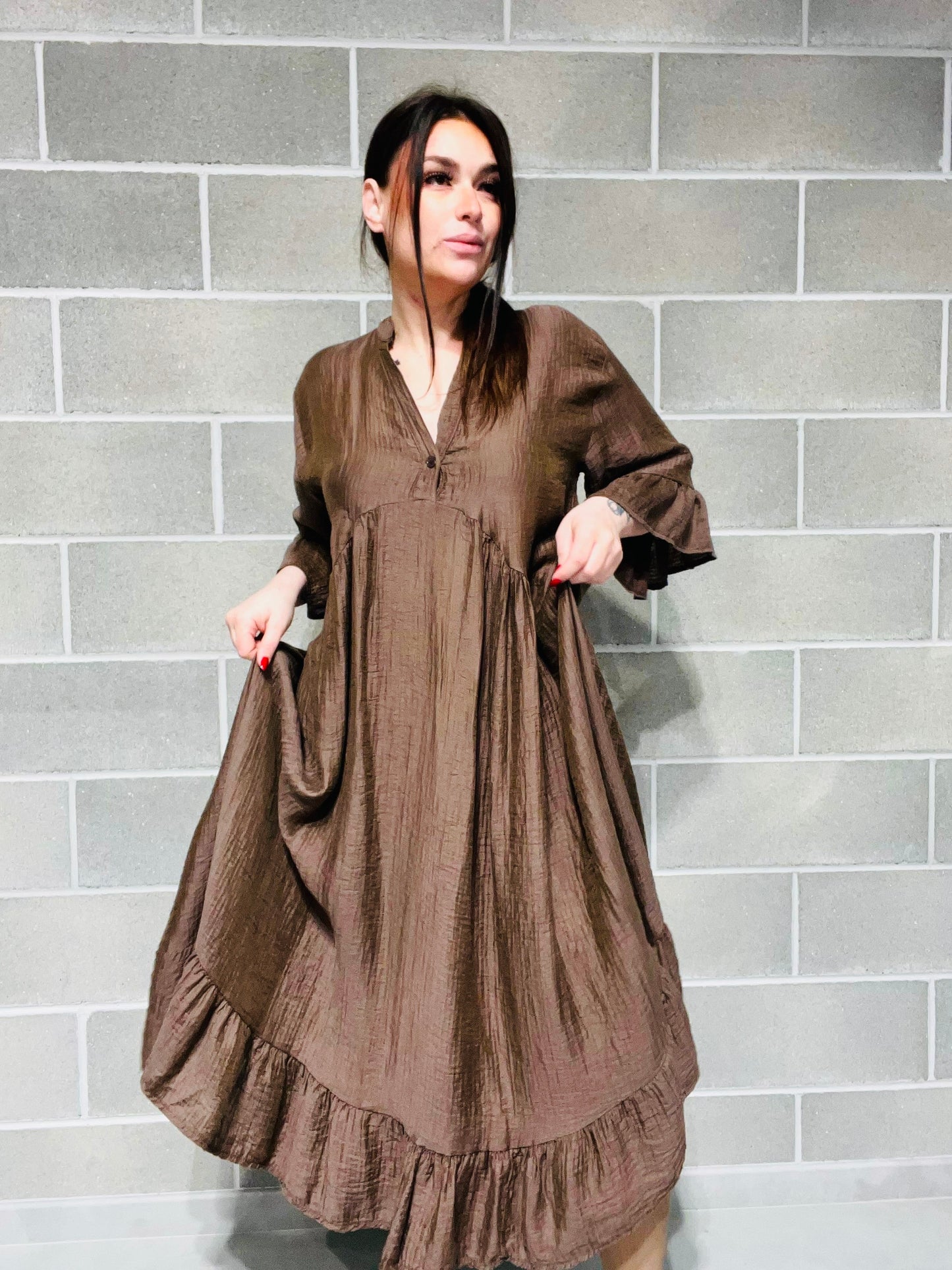ABITO OVERSIZE VOLANT CURVY