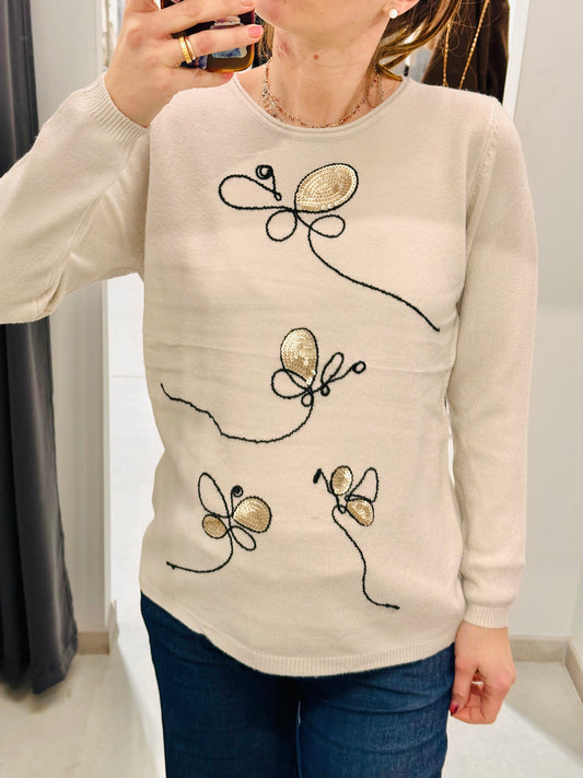 MAGLIONCINO FARFALLE PAILLETTES