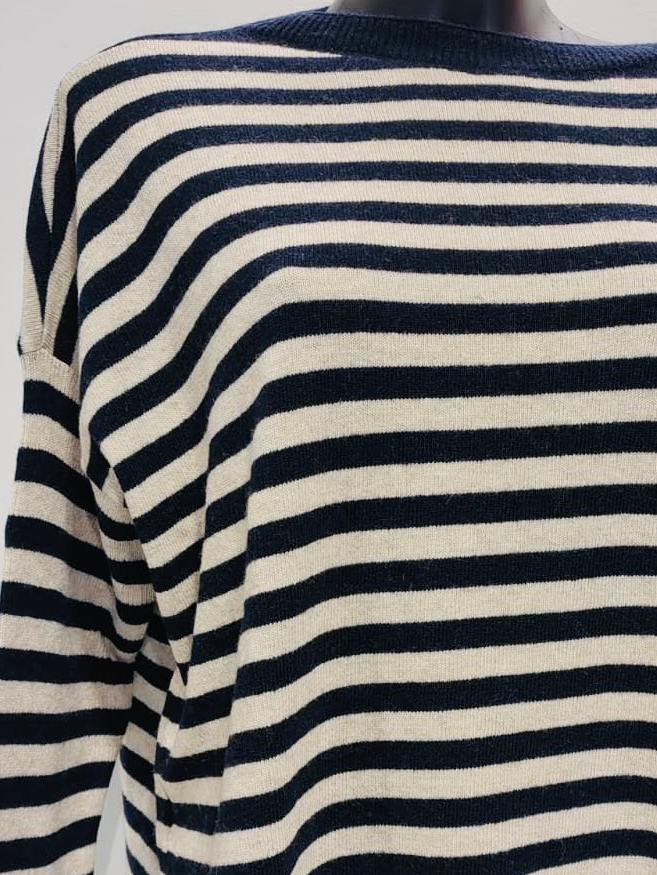 MAGLIONE OVER RIGATO MISTO CASHMERE