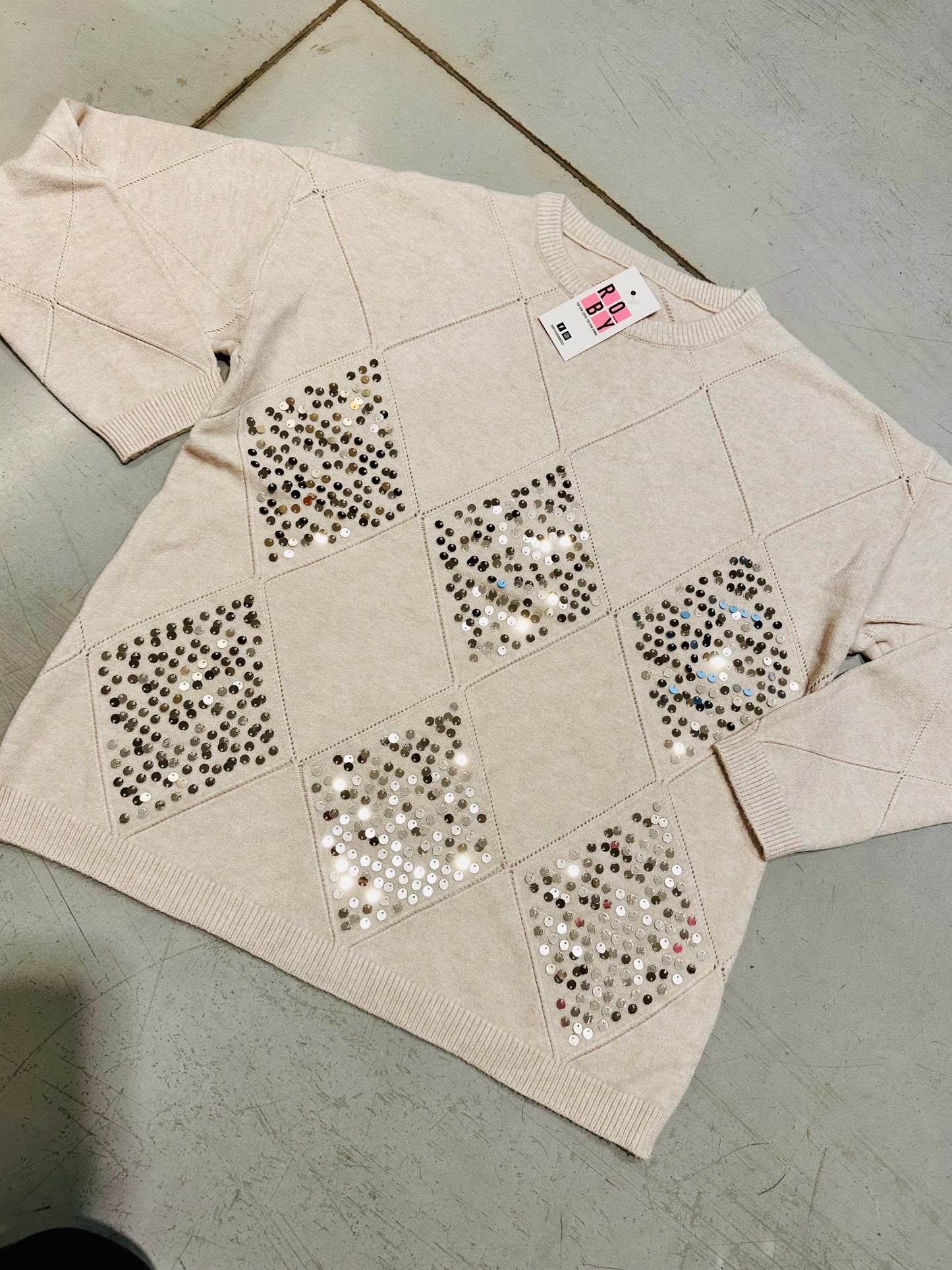 MAGLIONE ROMBI PAILLETTES