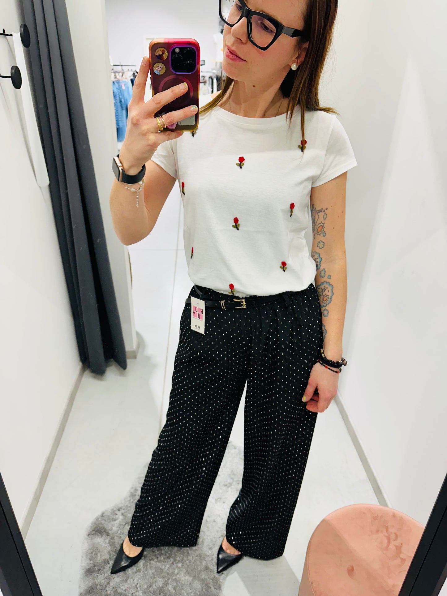 T-SHIRT FIORELLINI RICAMATI