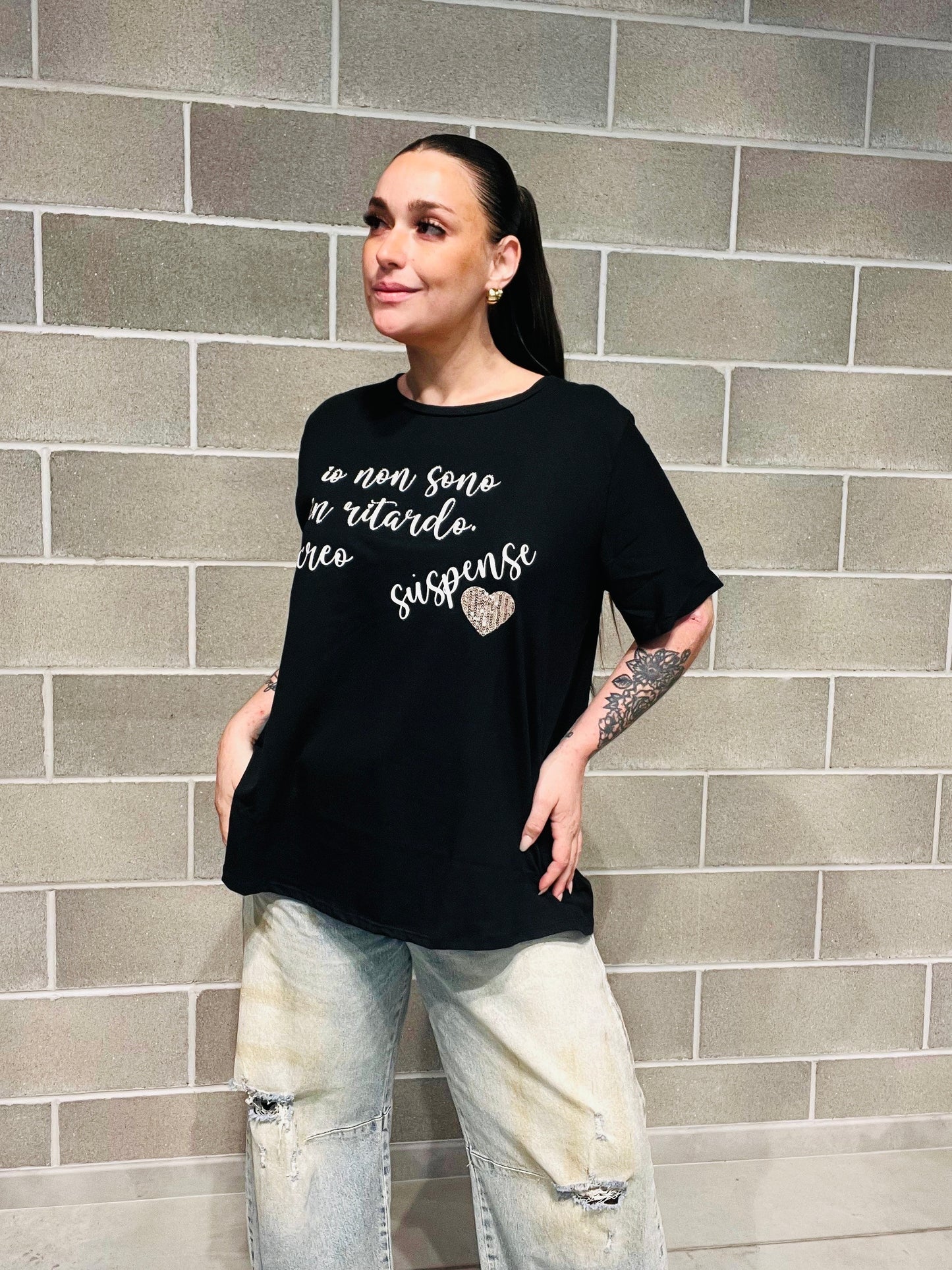 T-SHIRT SCRITTA CURVY