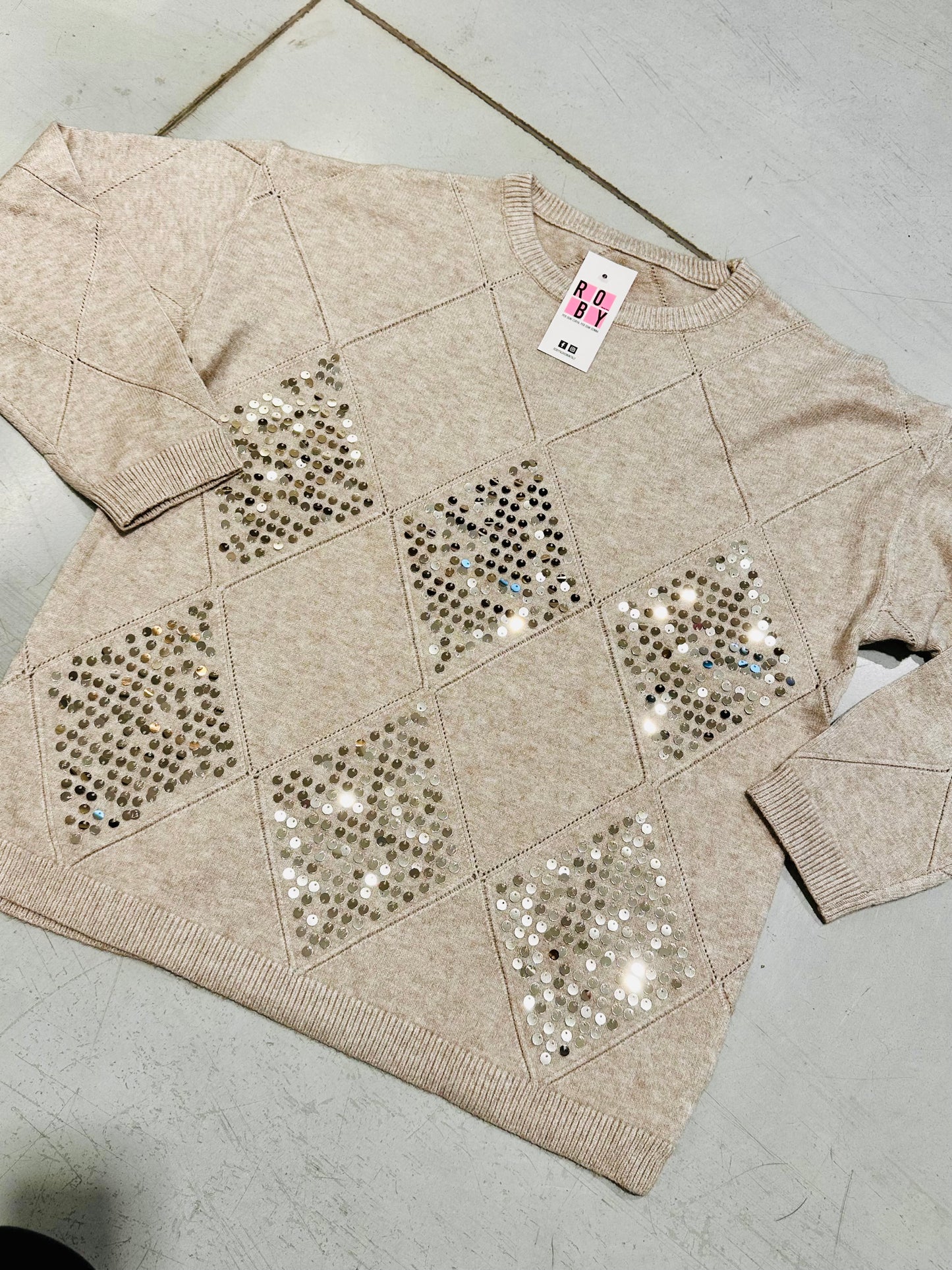 MAGLIONE ROMBI PAILLETTES
