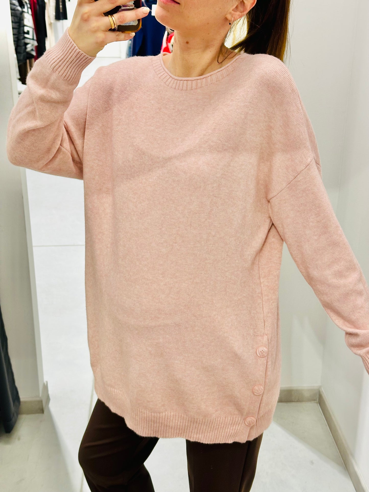 MAXI MAGLIONE BOTTONI LATERALI CURVY