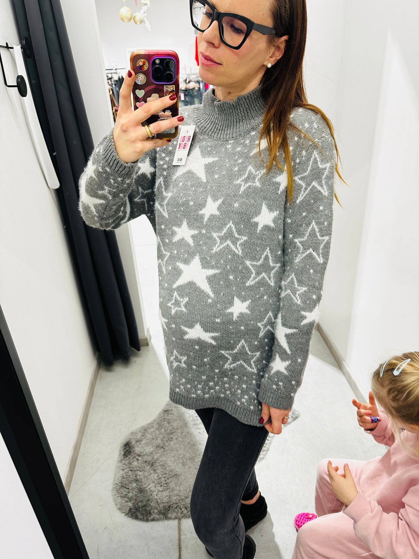 MAGLIONE LUPETTO STELLE CURVY