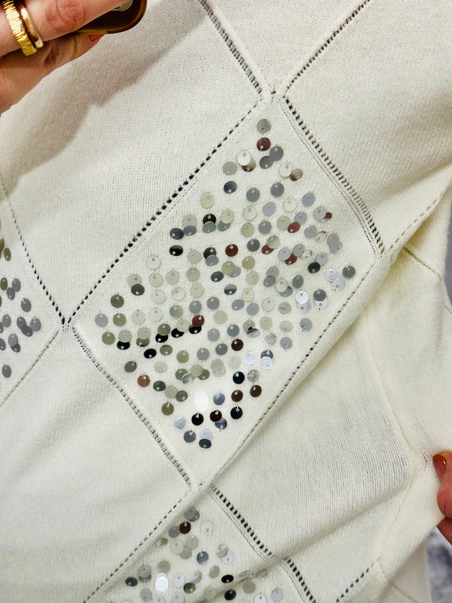 MAGLIONE ROMBI PAILLETTES