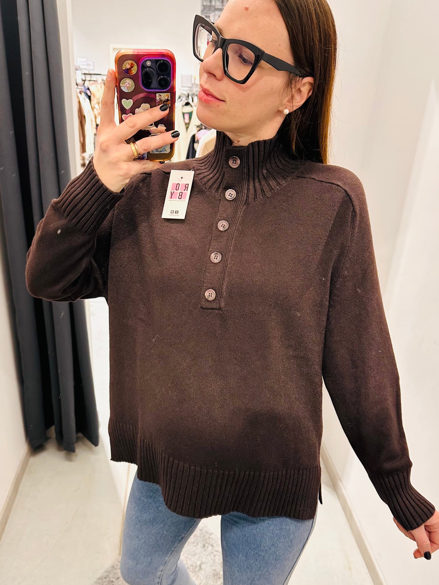 MAGLIONE LUPETTO BOTTONI CURVY