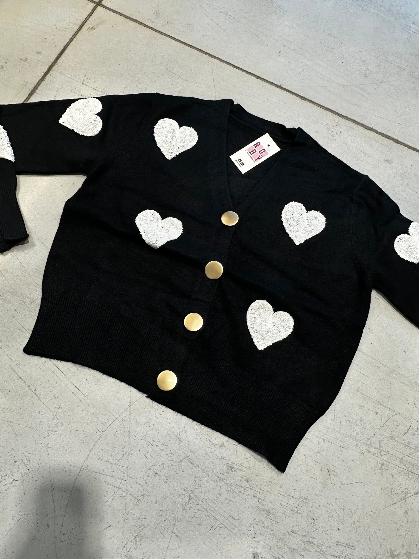 CARDIGAN CUORI RILIEVO