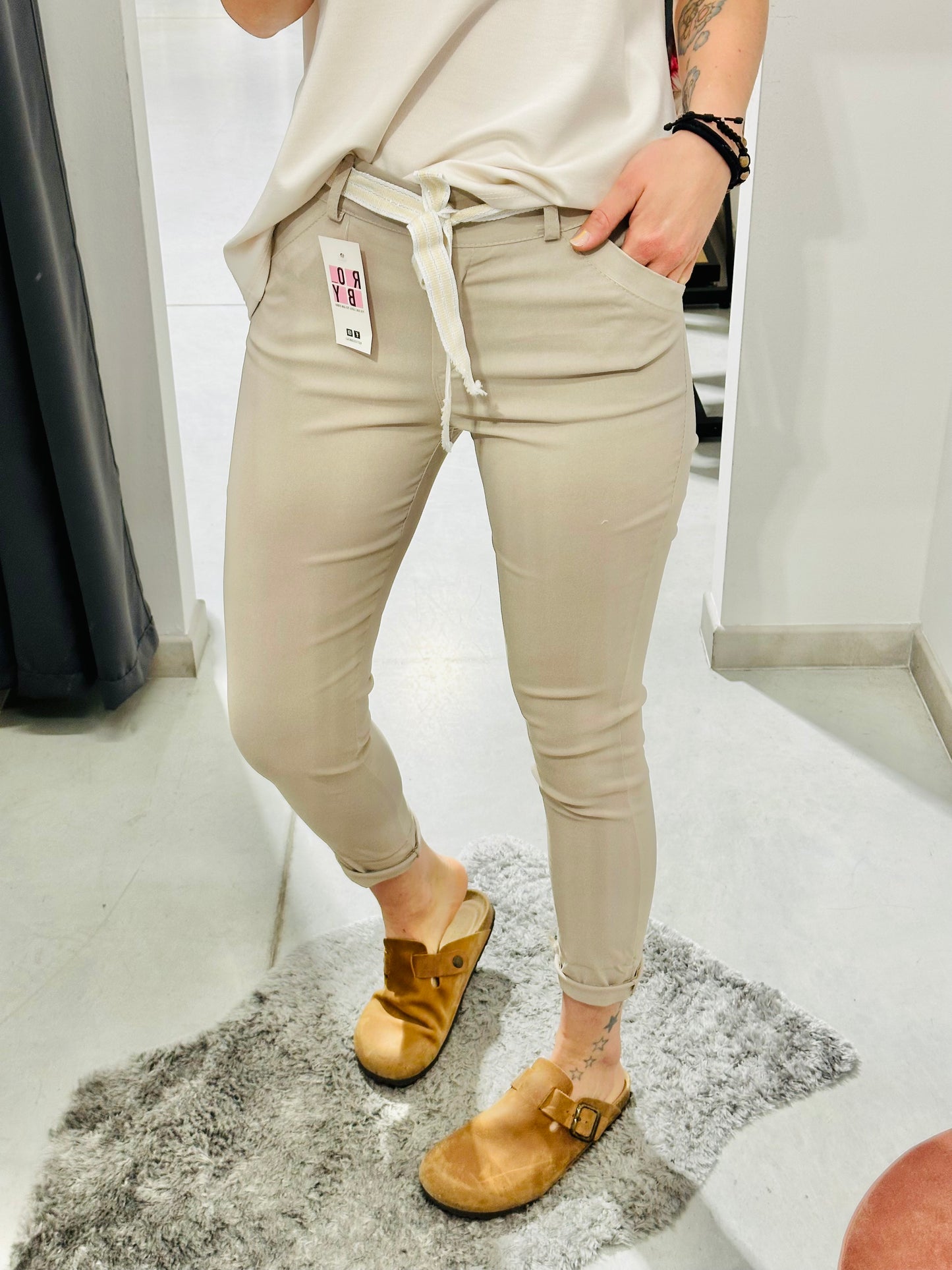 PANTALONI SKINNY VISCOSA ELASTICIZZATA