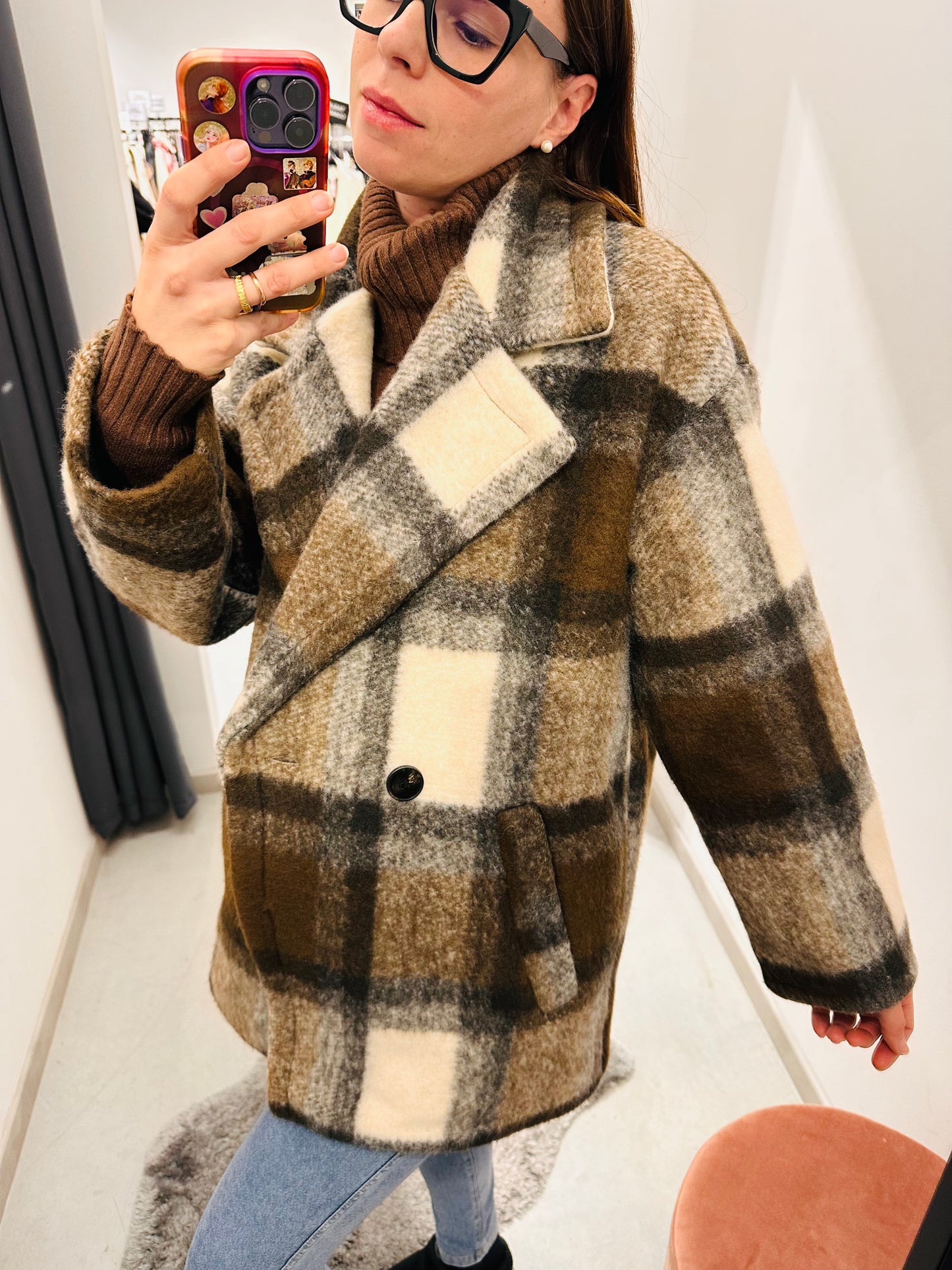 CAPPOTTO CORTO DOPPIOPETTO QUADRI