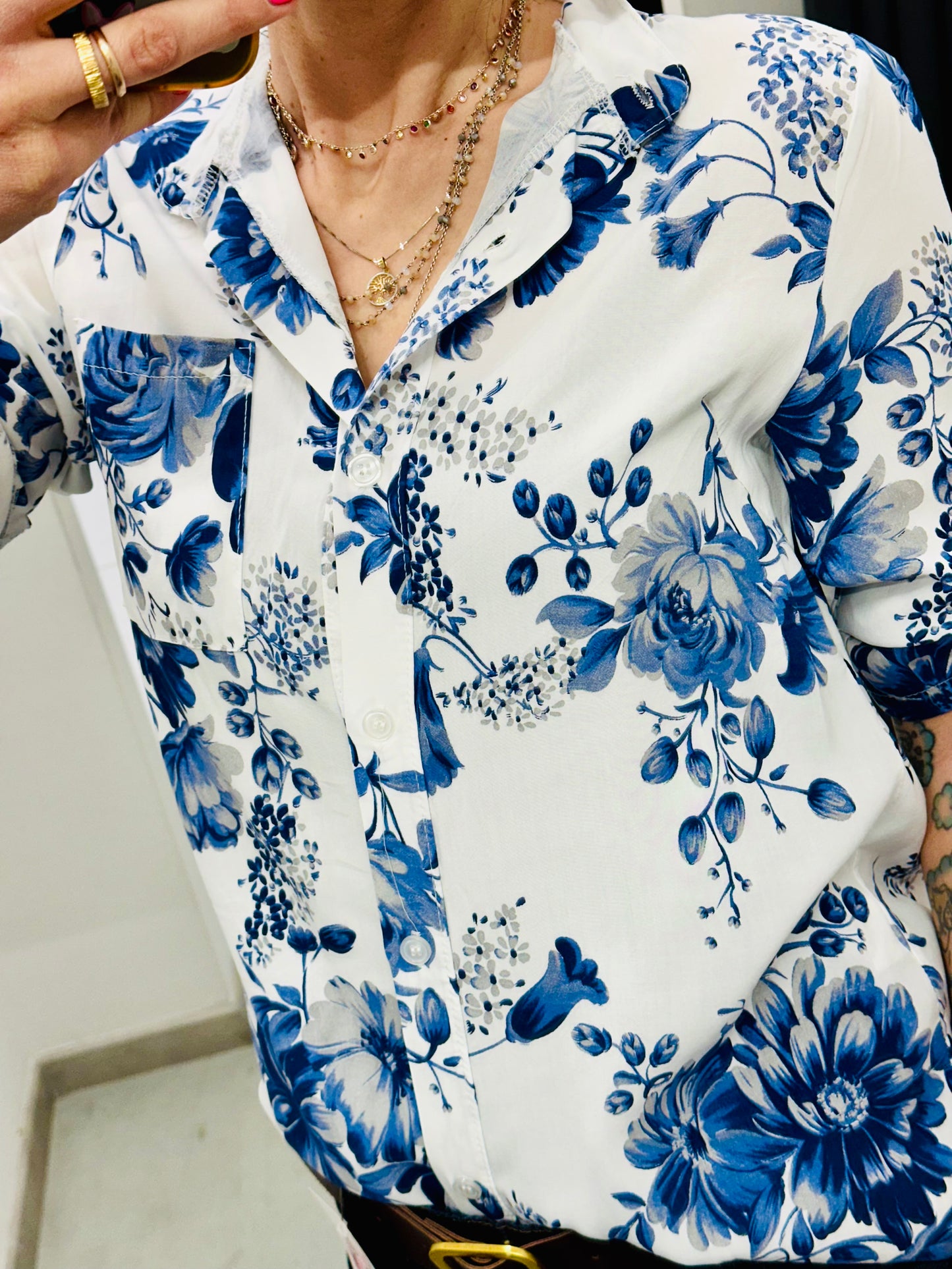CAMICIA FLOREALE CURVY