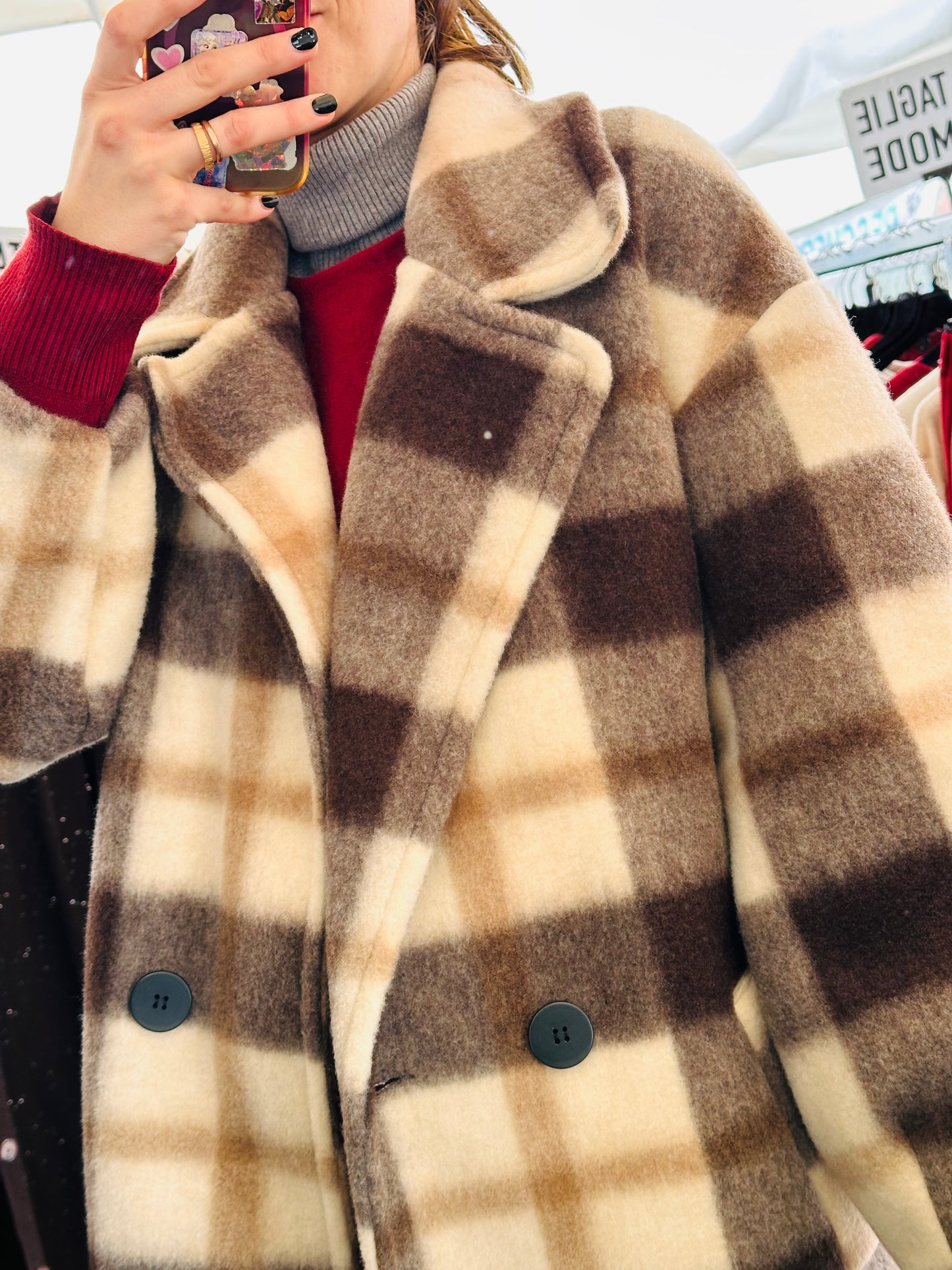 CAPPOTTO DOPPIOPETTO LUNGO QUADRI