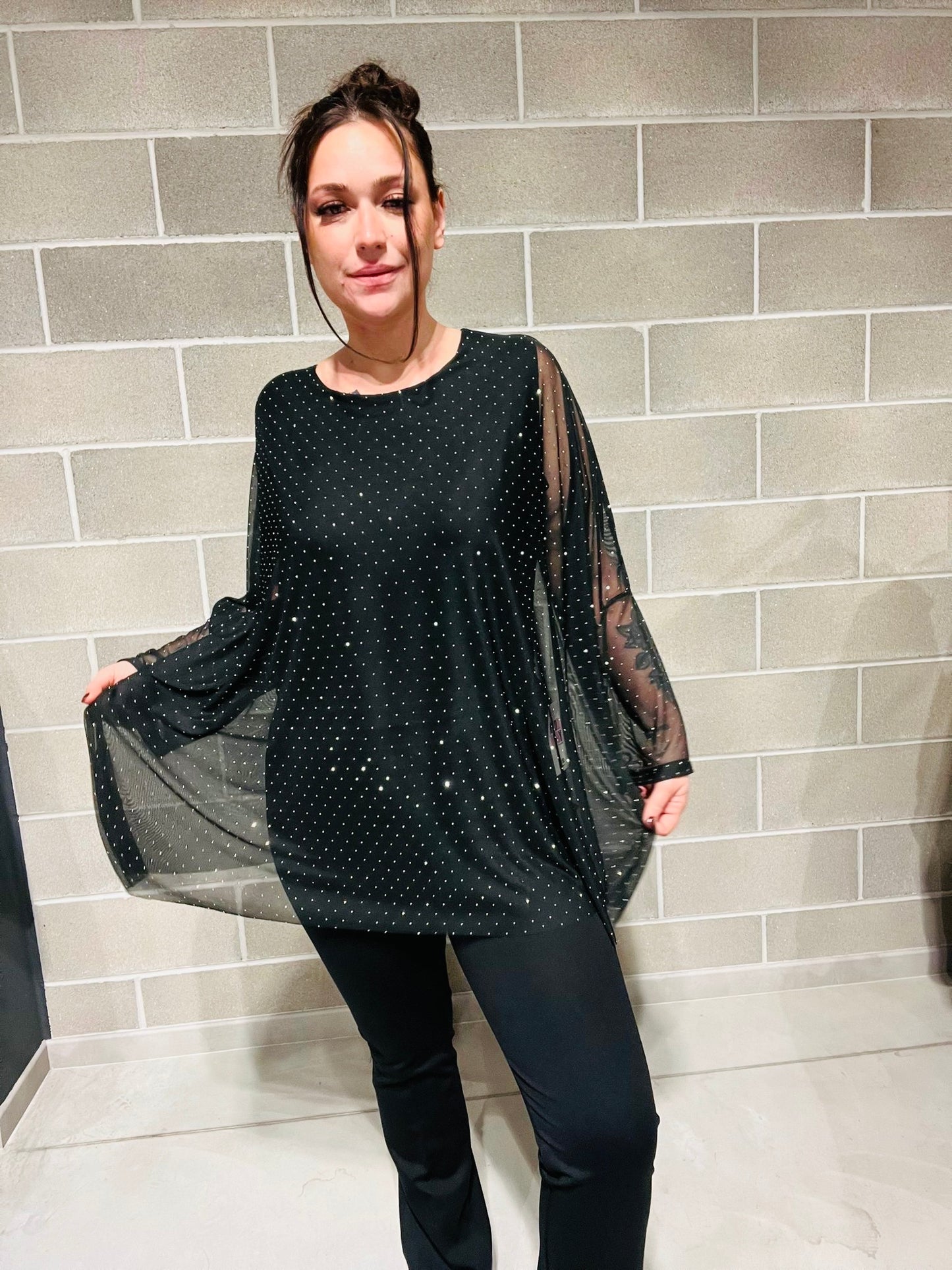 BLUSA OVETLR BRILLANTINI CURVY