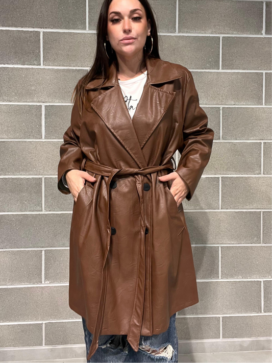 TRENCH DOPPIOPETTO ECOPELLE CURVY