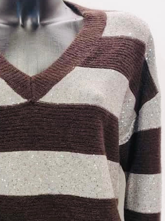 MAGLIONE SCOLLO V PAILLETTES