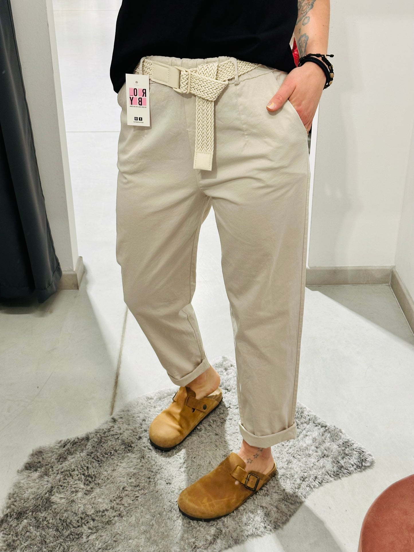 PANTALONI COTONE ELASTICO