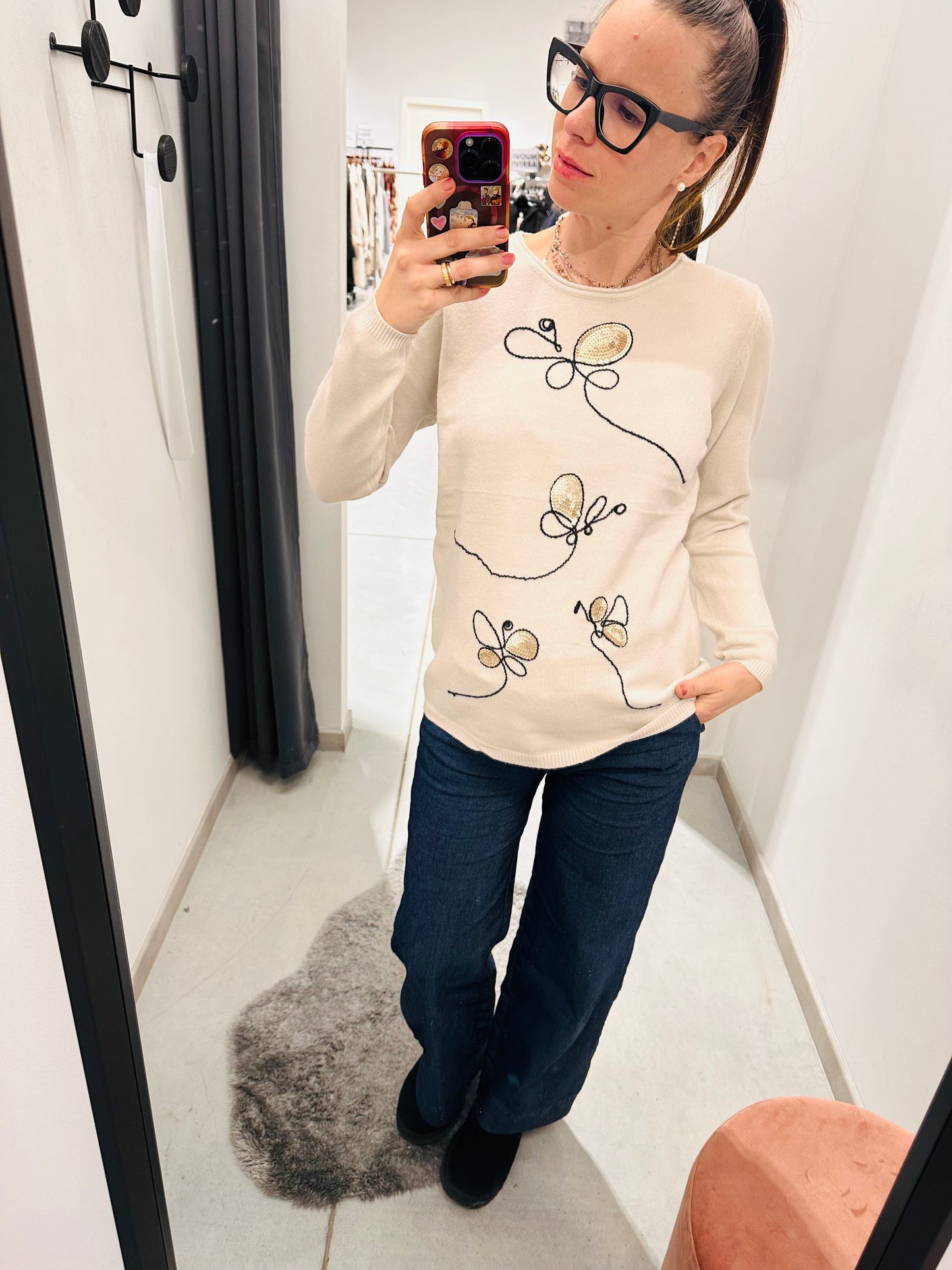 MAGLIONCINO FARFALLE PAILLETTES