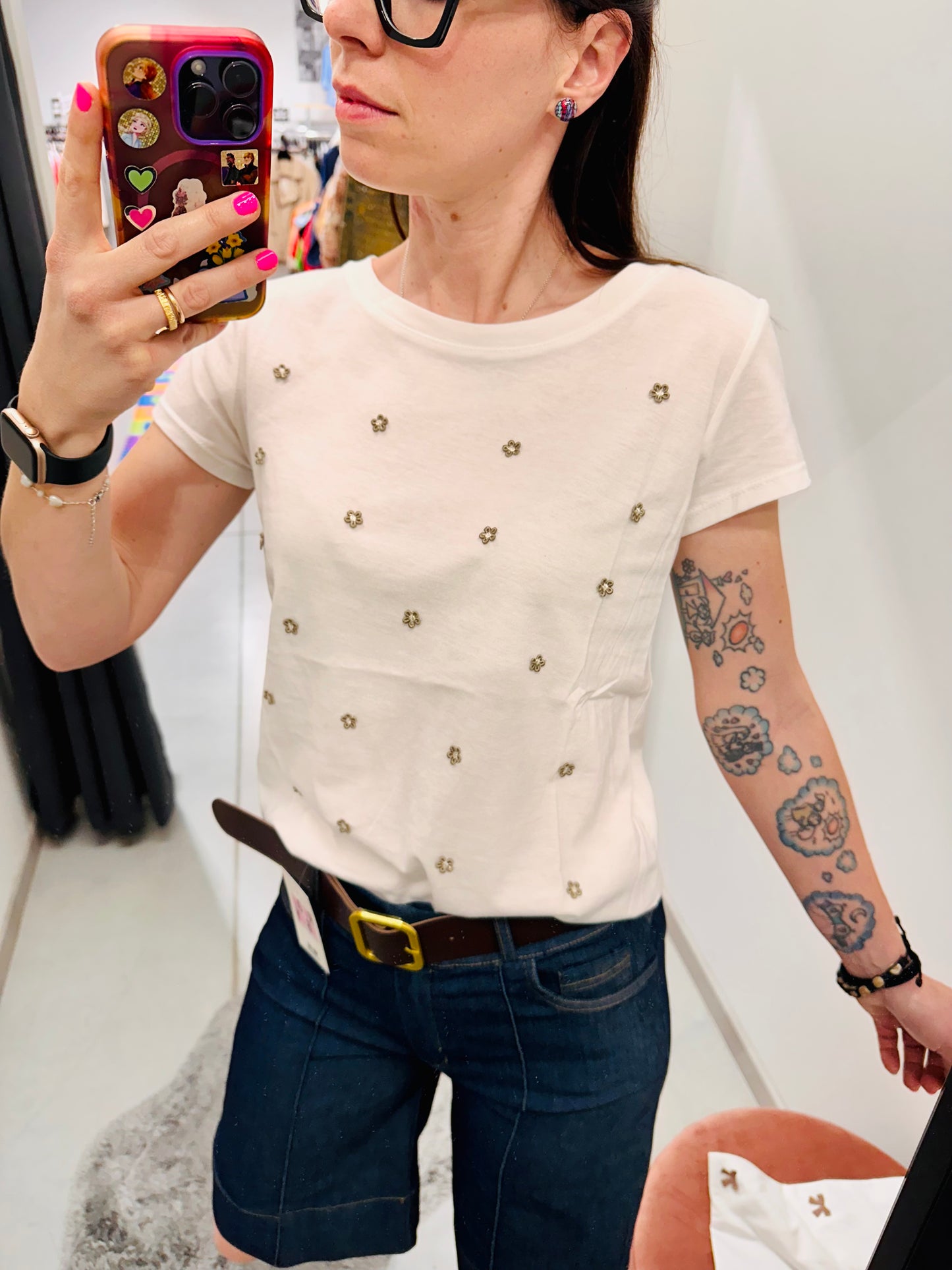 T-SHIRT MARGHERITINE RICAMATE