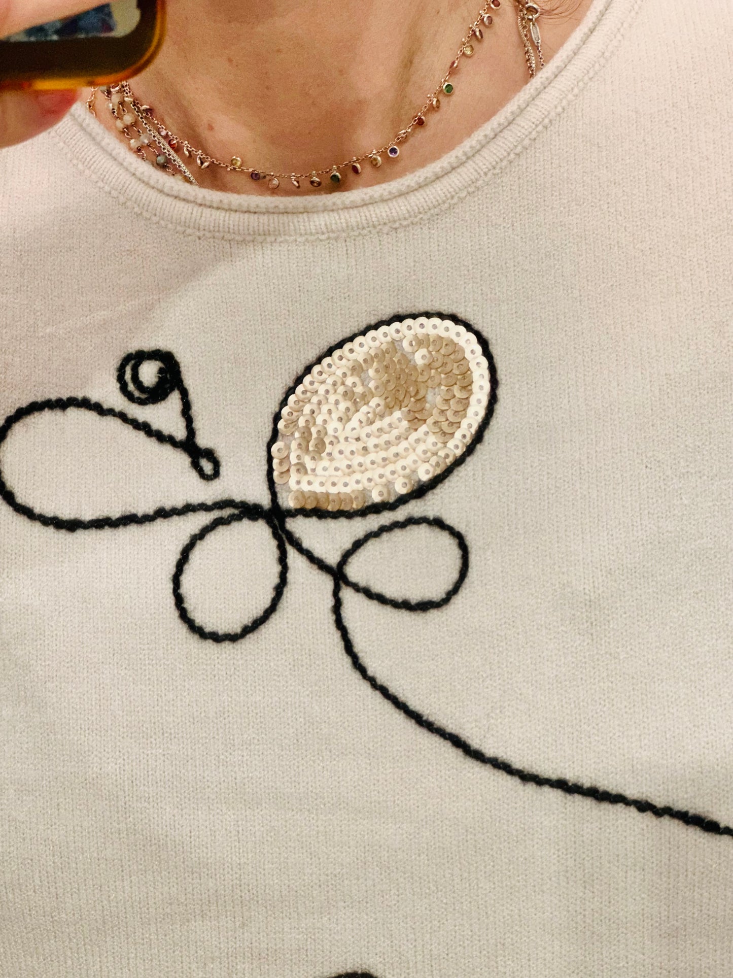 MAGLIONCINO FARFALLE PAILLETTES