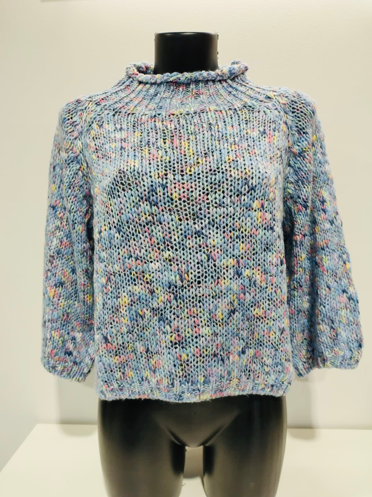 MAGLIONE TRAFORATO MISTO LANA