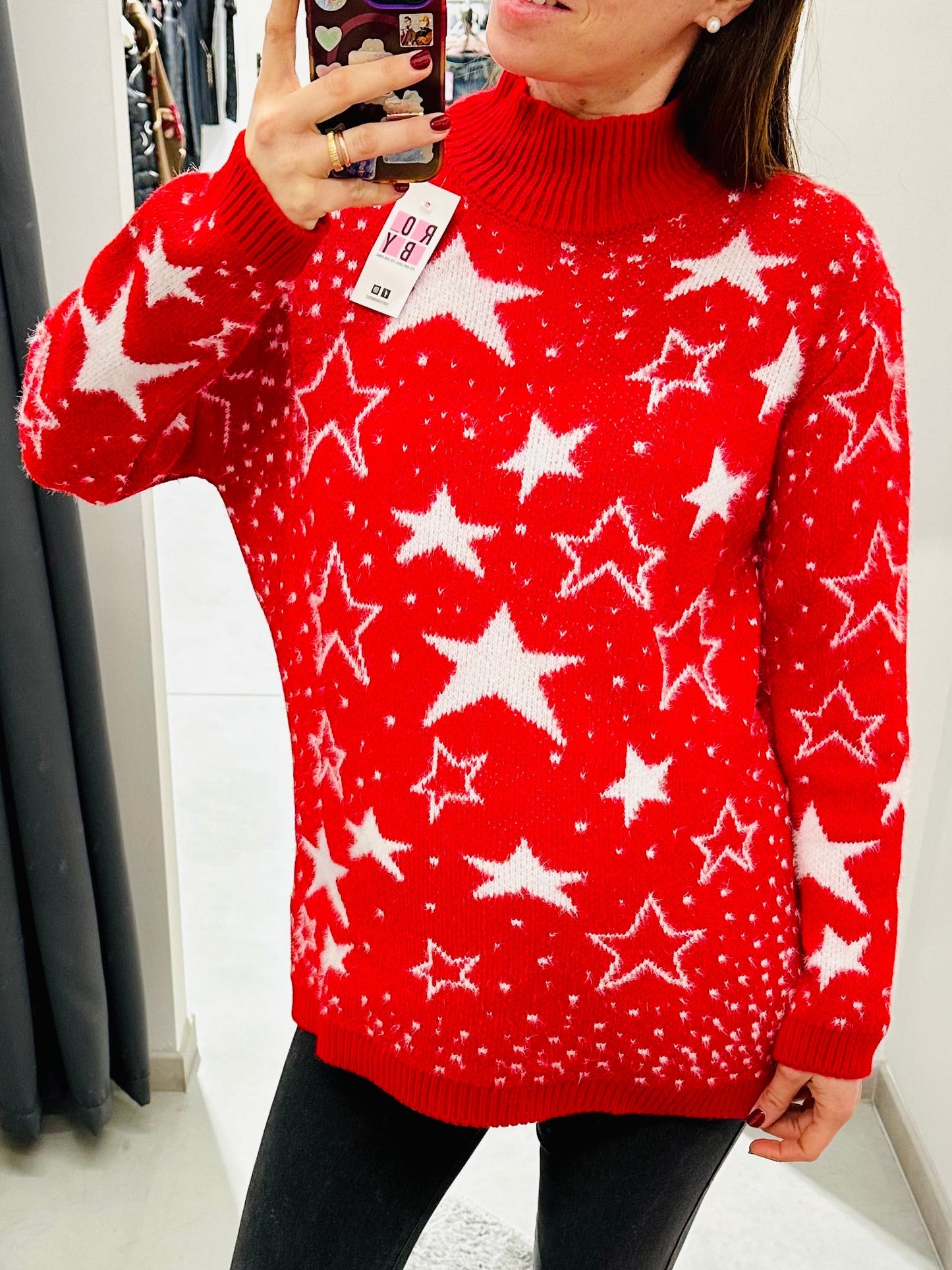 MAGLIONE LUPETTO STELLE CURVY