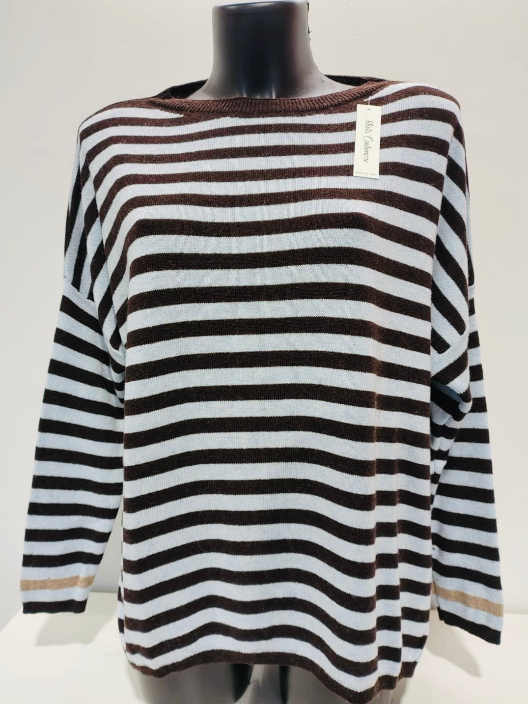 MAGLIONE OVER RIGATO MISTO CASHMERE