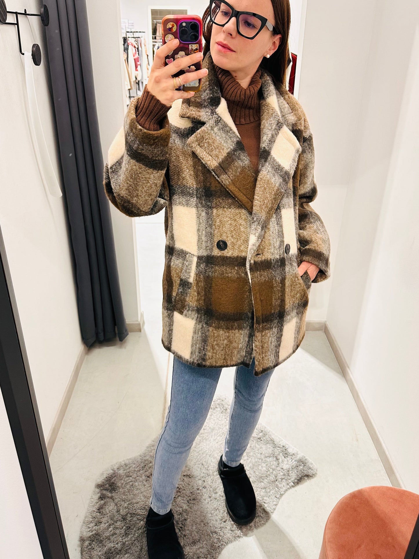 CAPPOTTO CORTO DOPPIOPETTO QUADRI