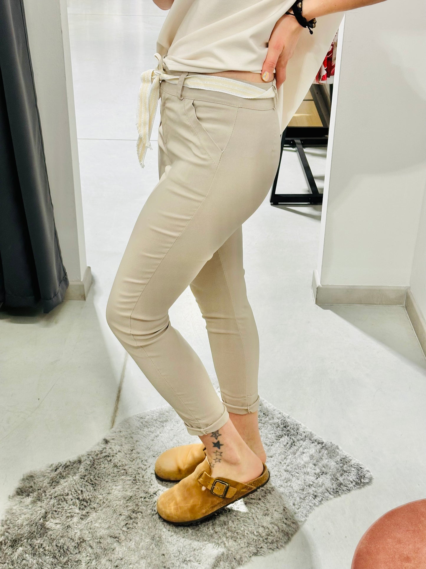 PANTALONI SKINNY VISCOSA ELASTICIZZATA