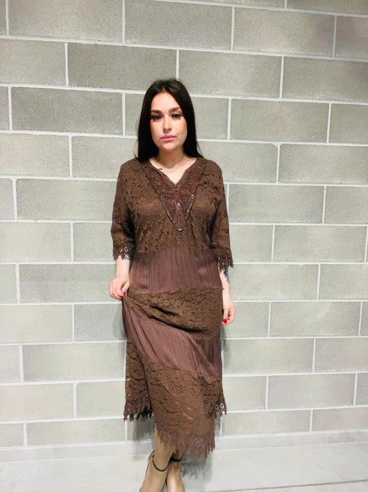 ABITO LUNGO PIZZO CURVY