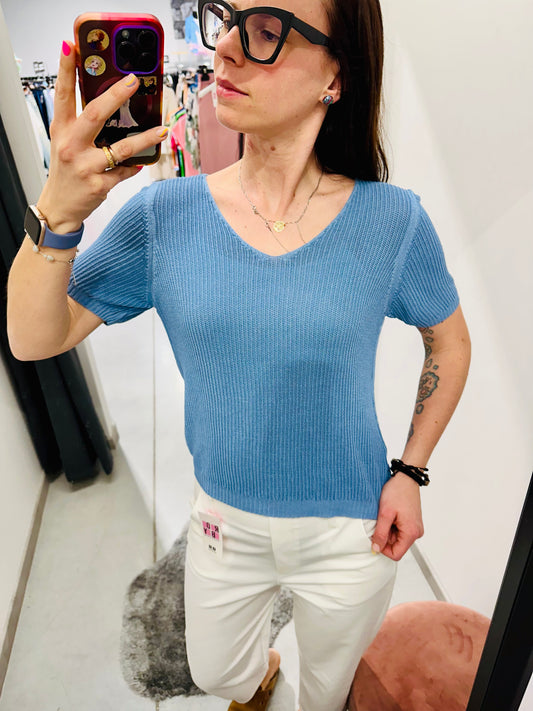 T-SHIRT FILO COTONE SCOLLATURA V
