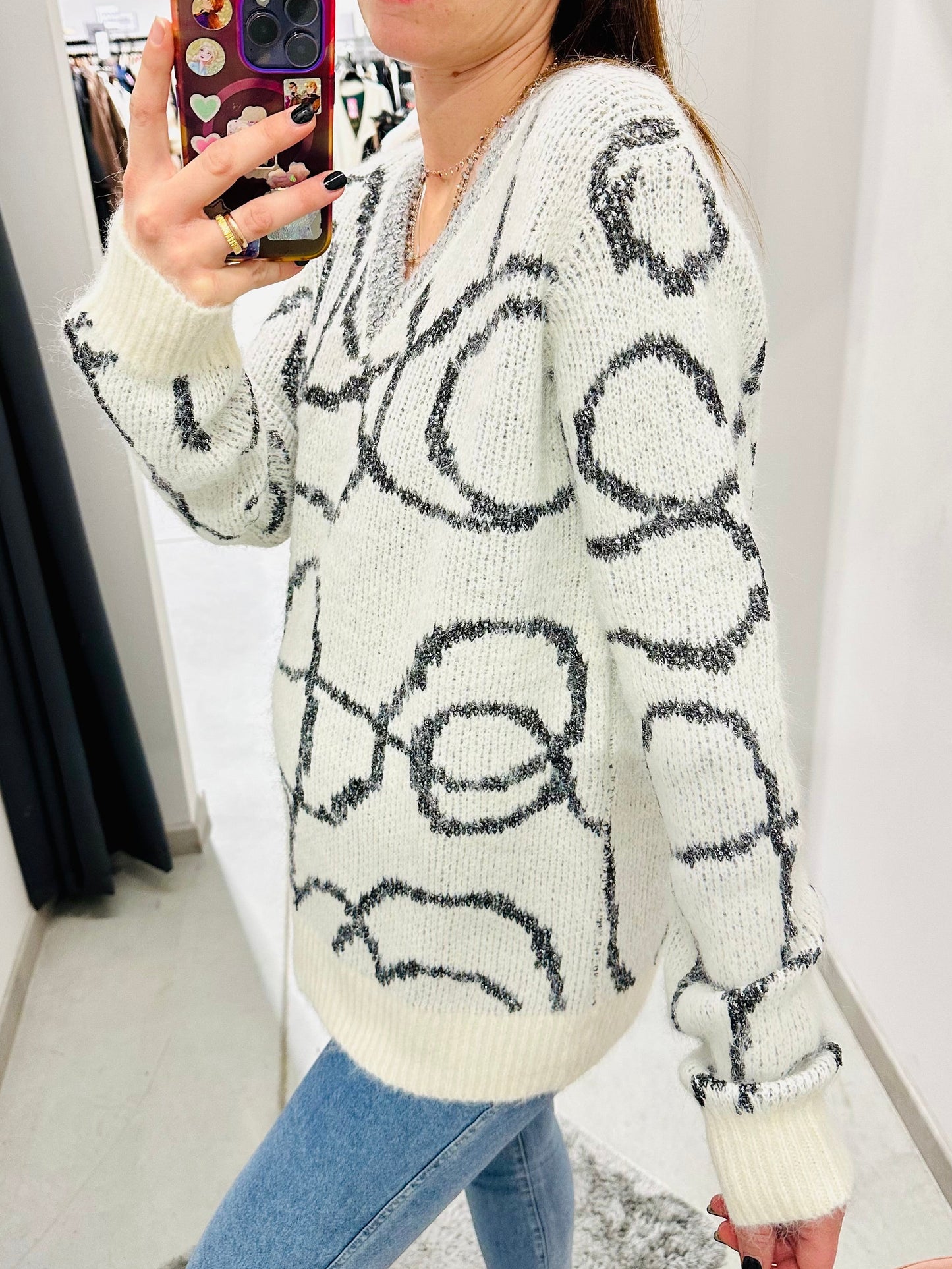 MAGLIONE ASTRATTO PAILLETTES CURVY