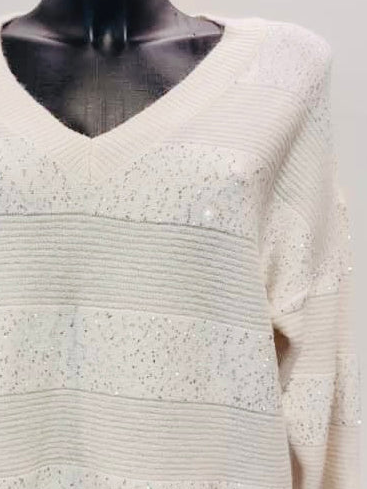 MAGLIONE SCOLLO V PAILLETTES
